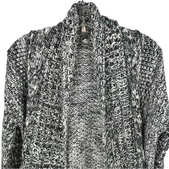 Anthropologie Moth Women's XS Gray Chunky Knit Open Front Cardigan - Picture 2 of 8